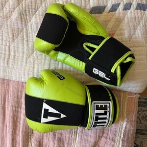 Title Boxing Lime Green and Black Gloves
